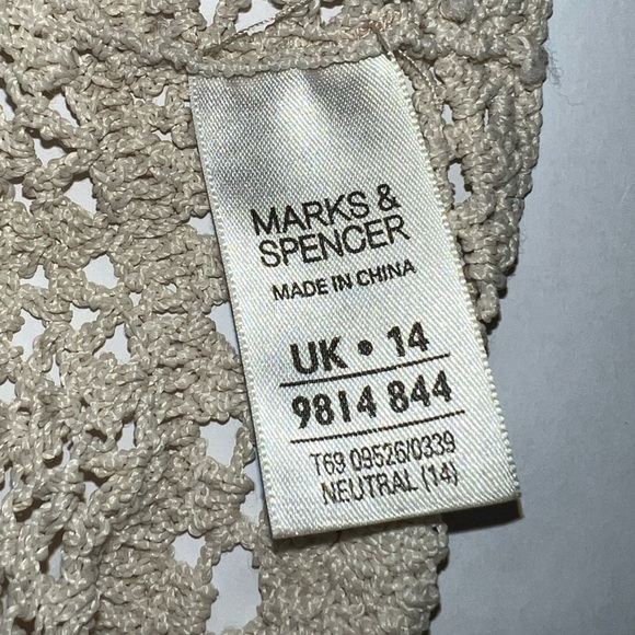 Crochet Sheer Cream Cover Up Women’s Size Medium - Picture 8 of 8